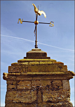 Weather vane on top of tower of St. John's church, Scandrett